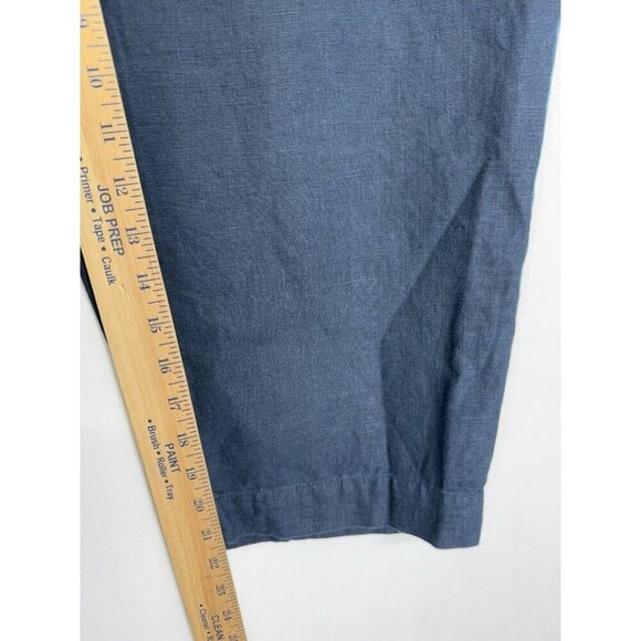 J. Jill Love Linen Crop Pants Women's Large Blue Pull On High Rise Lightweight - Picture 9 of 10
